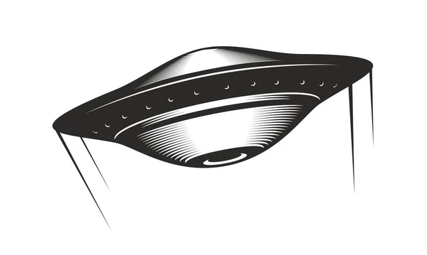 Ufo Platillo Volador Con Rastros Icono Espacio Vectorial Vida Extraterrestre — Vector de stock