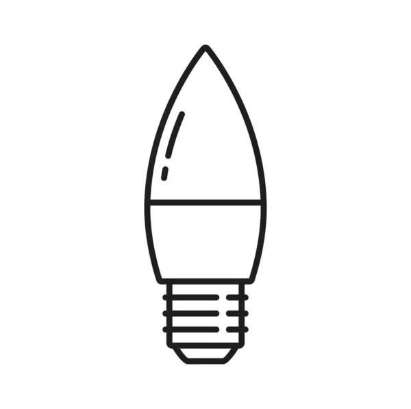 Gyertyagyújtó Led Lámpa Vékony Vonal Ikon Villamosenergia Takarékos Világítási Technológia — Stock Vector