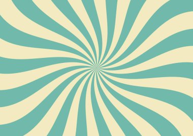 Karnaval ışınları arka plan düzeni, radyal patlamalı retro spiral sirk posteri, vektör güneş ışığı. Fırıldak çizgilerinin lunapark arka planı veya mavi ve bej güneş ışınları deseni