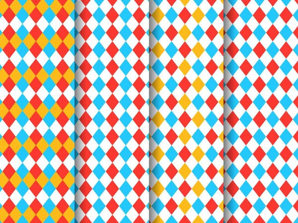 Sirk Palyaço Desenleri Parlak Renkli Geometrik Süs Eşkenar Dörtgen Pastil — Stok Vektör