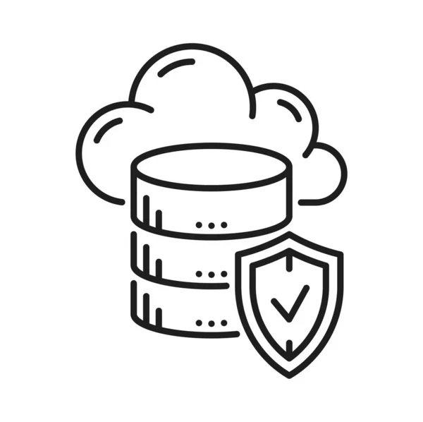 Database Server Protection Cloud Storage Icon Data Backup Server Service — Stock Vector