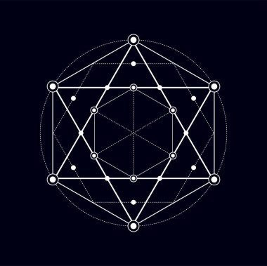 Esrarengiz mit ve meditasyon pentagramı, mistik kutsal geometrik işaret, bohem esrarengiz simetrik sihir sembolü. Vektör mistik kabile bağlantılı şekiller
