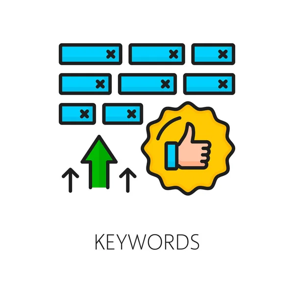 Keywords Sem Search Engine Marketing Web Search Engine Technology Marketing — Stock Vector