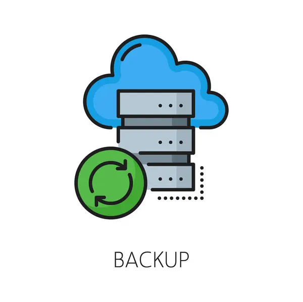 Backup Icona Della Rete Distribuzione Dei Contenuti Cdn Server Dati — Vettoriale Stock