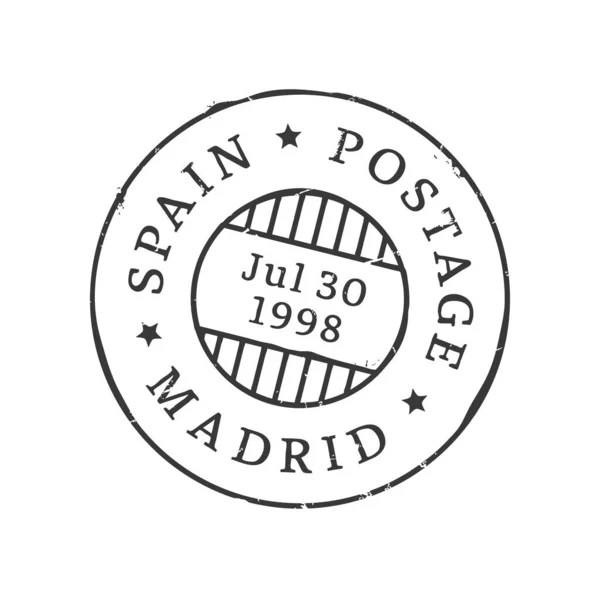 Madrid Porto Poststempel Postkort Brev Eller Pakke Post Segl Europeisk – stockvektor