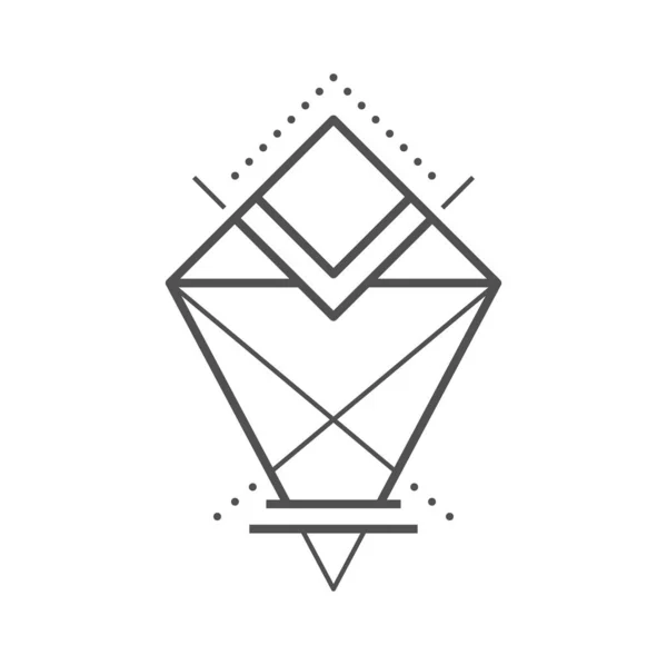 Geometrické Boho Tetování Posvátná Geometrie Tenké Čáry Symbol Boho Obrys — Stockový vektor