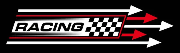 Racing Sport Background Checkered Flag Racing Line Decals Vinyl Print — Stock Vector