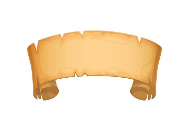 Eski el yazması, eski kağıt parşömen, antik hazine haritası parşömeni, antika papirüs. Antika boş hazine haritası, eski yırtık döküman arkaplan veya tarih antik el yazması çizgi film vektör rulo