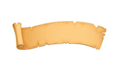 Eski el yazması, antik hazine haritası parşömeni ve eski kağıt parşömen, vektör antika papirüs. Ortaçağ mektup rulosu veya oyun mesajı, el yazması papirüs afişi arkaplanı veya masal kitabı parşömeni