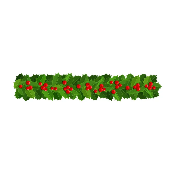 Χριστούγεννα Πρωτοχρονιά Γιρλάντα Πλαίσιο Poinsettia Vector Xmas Γιρλάντα Κόκκινα Λουλούδια — Διανυσματικό Αρχείο