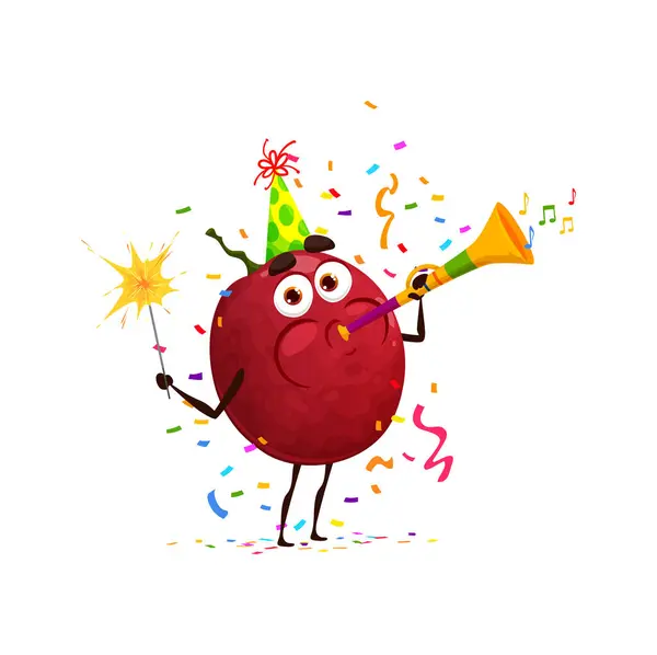 Cartoon Funny Maracuya Passion Fruit Character Birthday Party Anniversary Holiday — Stock Vector
