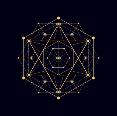 Efsane ve meditasyon ikonu, esometrik kutsal ezoterik sembol izole simya işareti. Vektör mistik kabile masonik mistik şekli