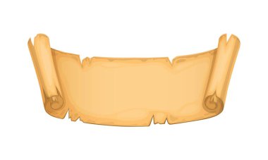 Eski kağıt parşömen, eski el yazması parşömen ya da hazine haritası, çizgi film vektörü. Boş boş antika papirüs veya Ortaçağ mektup belgesi, sertifika veya yırtık kenarlı kağıt parşömeni