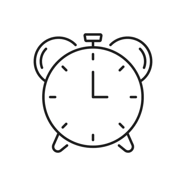 Alarm Clock Stopwatch Isolated Outline Icon Vector Alarm Morning Ringing — Stock Vector