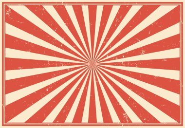 Circus carnival vintage sunlight rays or sunbeam burst retro background, vector layout. Funfair carnival or circus poster with sunbeam burst and sunlight rays or pinwheel stripes pattern background clipart