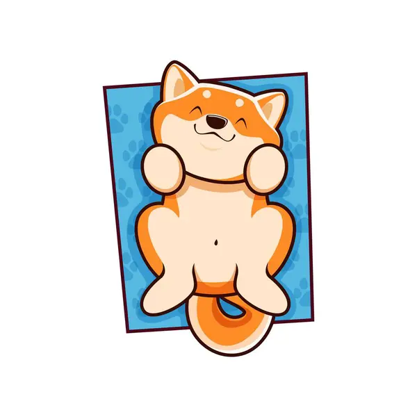 Tecknad Kawaii Söt Sällskapsdjur Shiba Inu Hund Och Valp Karaktär — Stock vektor