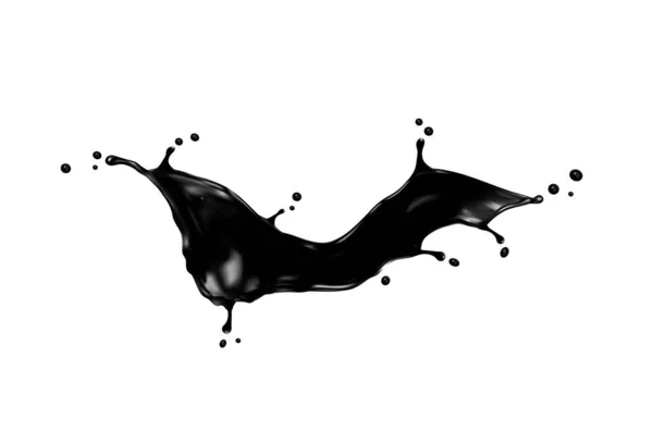 Black Oil Wave Splash Liquid Ink Flow Swirl Petrol Paint — Stock Vector