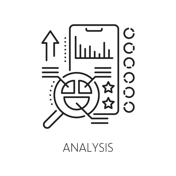Analysis Web App Develop Optimization Icon Software Testing Line Vector — Stock Vector