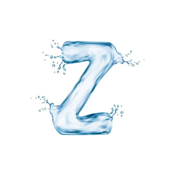 Lettres Réalistes Water Font Flow Splash Type Liquid Aqua Typeface — Image vectorielle
