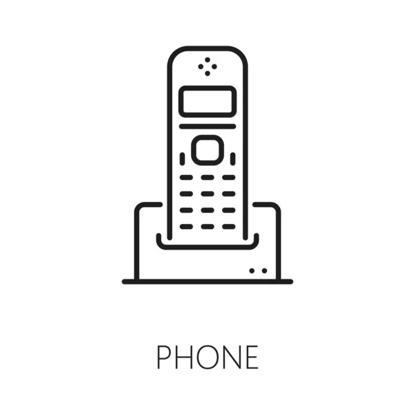 Ξυπνήστε Κλήση Υπηρεσία Δωματίου Λεπτή Γραμμή Εικονίδιο Vector Κινητό Τηλέφωνο — Διανυσματικό Αρχείο