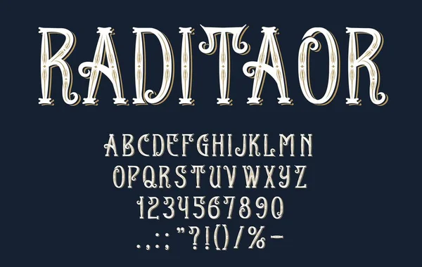 Retro Victoriaanse Lettertype Middeleeuwse Vintage Type Antieke Elegante Lettertype Vector — Stockvector