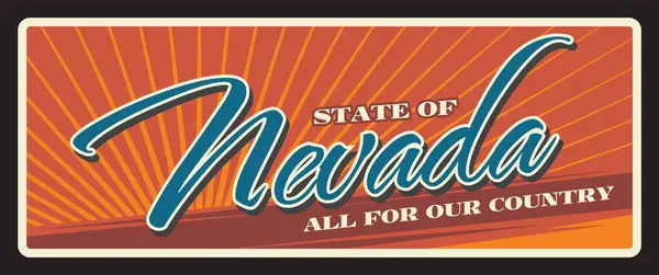 Nevada Vereinigte Staaten Schild Vintage Reiseschild Carson City Hauptstadt Plakatwand — Stockvektor