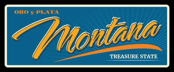 Usa Delstatsresor Och Turism Platta Banner Med Vektor Amerikanska Montana — Stock vektor