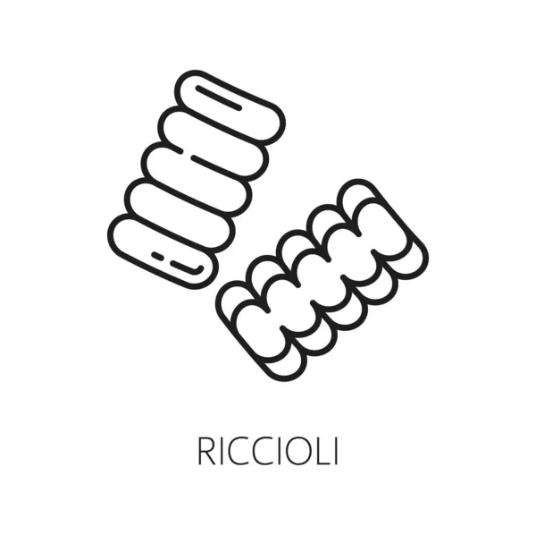 Riccioli Tipo Pasta Ícone Esboço Isolado Vector Massas Caseiras Comida — Vetor de Stock