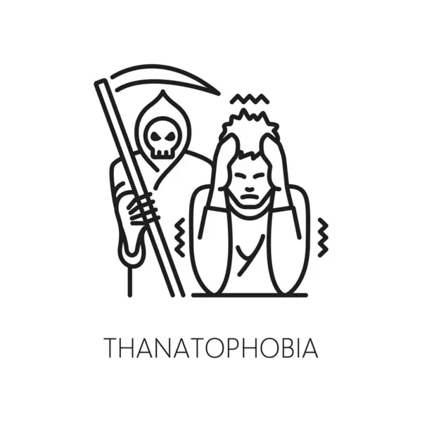 Human Thanatophobia Phobia Icon Mental Health Fear Death Mental Disorder — Stock Vector