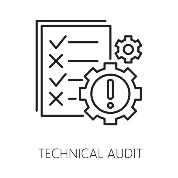 Technical Audit Web Audit Icon Isolated Vector Thin Line Paper — Stock Vector