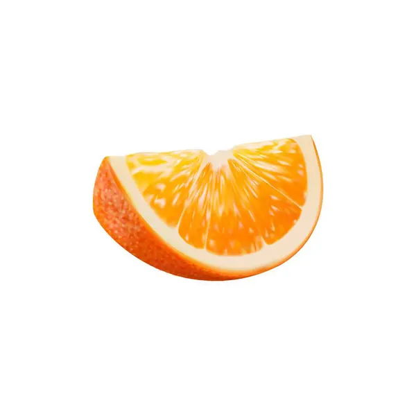 Realistic Ripe Orange Citrus Fruit Slice Raw Exotic Fruit Piece — Stock Vector