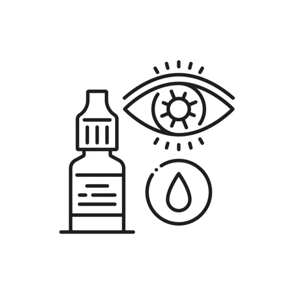 Иконка Линии Глазных Капель Аптечной Медицины Медикаментозного Лечения Контур Вектора — стоковый вектор
