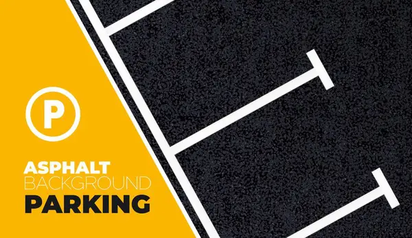 Parking Zone Line Asphalt Texture Background Black Tarmac Surface Car — Stock Vector