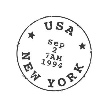 New York posta ücreti ve posta pulu. ABD posta mührü, kartpostal, mektup zarfı veya ABD 'nin grunge vektör damgası veya posta dağıtım ülkesi veya New York eyaleti vintage posta damgası