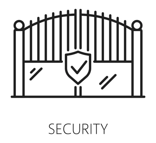 Reestate Security Outline Icon Gates Символ Линии Аренды Жилья Охранная — стоковый вектор