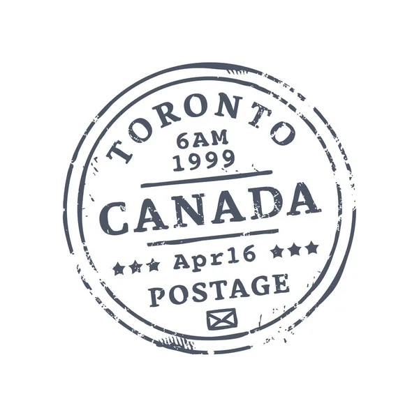 Canadá Toronto Postagem Selo Borracha Postal Vector Selo Redondo Dos — Vetor de Stock