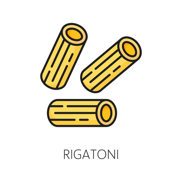 Raw Italian Rigatoni Pasta Isolated Color Italian Food Icon Vector — Stock Vector