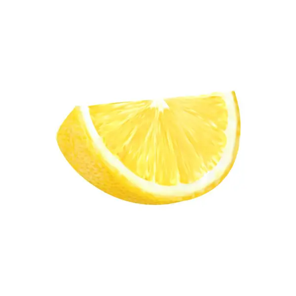 Realistic Ripe Yellow Lemon Citrus Fruit Slice Vegetarian Diet Fresh — Stock Vector