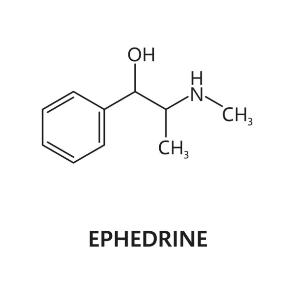 Ephedrine Drug Molecule Chemical Formula Structure Narcotic Substance Vector Model — Stock Vector