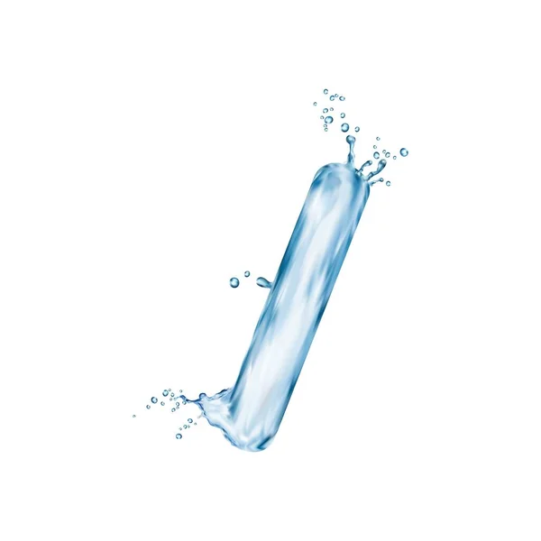 Flüssigwasser Schrägstrich Zeichen Mit Spritzblasen Transparente Schrift Aqua Schrift Nasse — Stockvektor