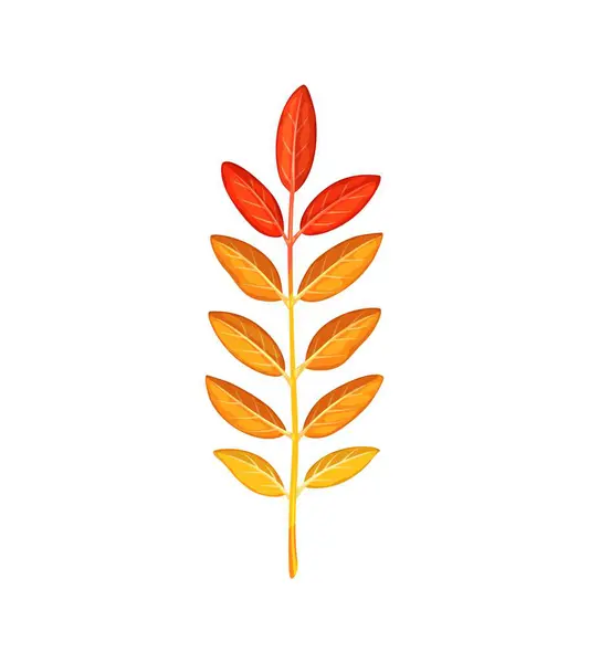 Podzimní Jeřábí List Ohnivě Červených Oranžových Žlutých Odstínech Zachycující Podstatu — Stockový vektor