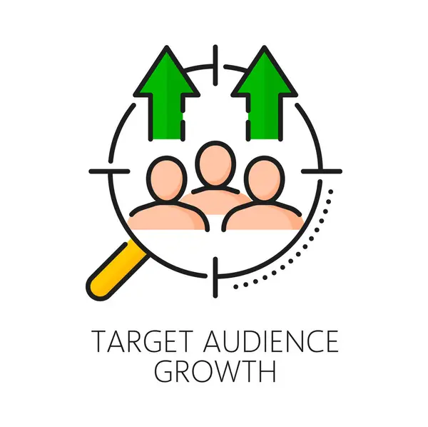Target Audience Growth Sem Search Engine Marketing Online Marketing Campaign — Stock Vector