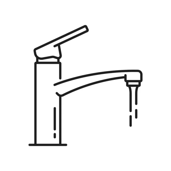 Musluk Mutfağı Banyo Topu Musluğu Taslak Ikonu Mutfak Musluğu Banyo — Stok Vektör