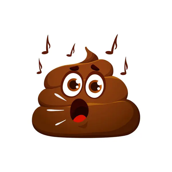 Cartoon Poop Emoji Funny Poo Excrement Character Happy Toilet Shit — Stok Vektör