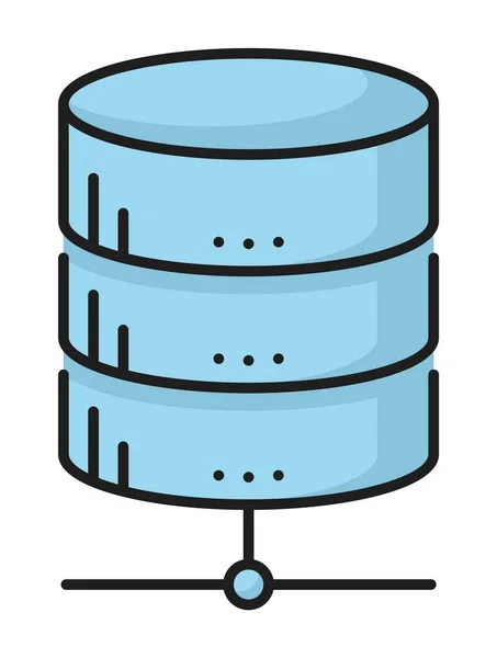 Database Internet Server Cloud Storage Color Line Icon Compute Connection — Stock Vector