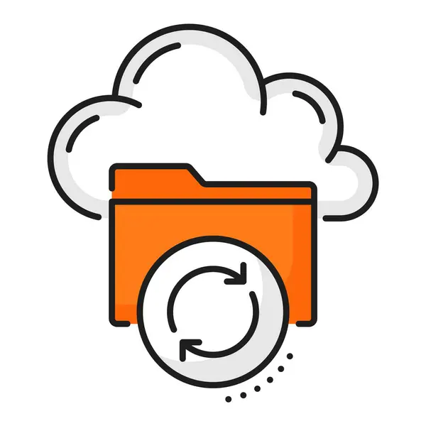 Color Database Network Server Cloud Storage Icon Cloud Computing Datacenter — Stock Vector