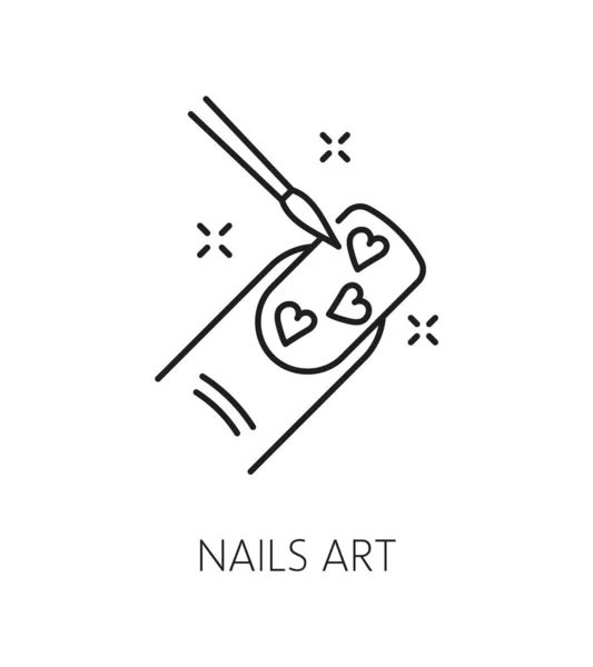 Nagel Manicure Service Icoon Met Borstel Kunst Manicure Pedicure Meester — Stockvector