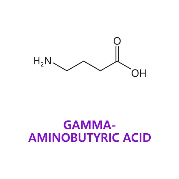 Neurotransmitter Gamma Aminobutyric Acid Chemical Formula Vector Molecular Structure Molecule — Stock Vector
