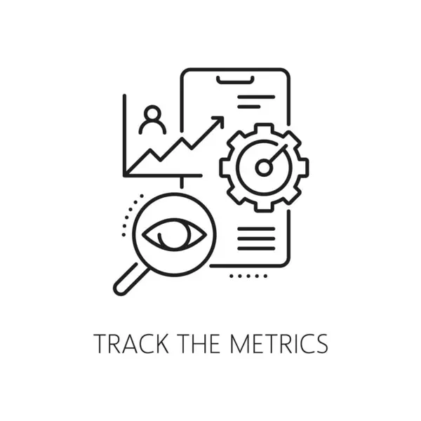 Track Metrics Web App Develop Optimization Icon Mobile Native Application — Stock Vector