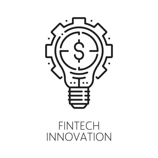 Fintech Innovation Blockchain Technology Cryptocurrency Startup Idea Thin Line Icon — Stock Vector